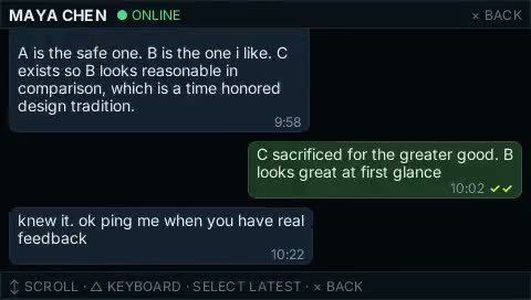 Pocket Talk, a message thread with the system keyboard